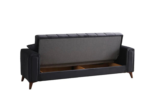 Canapé Nova Velours Gris Anthracite