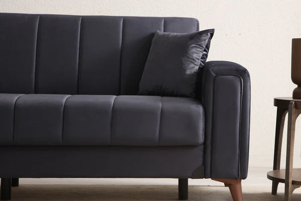 Canapé Nova Velours Gris Anthracite