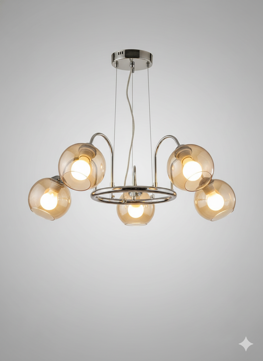 Lampe Moderne avec Structure Circulaire en Métal