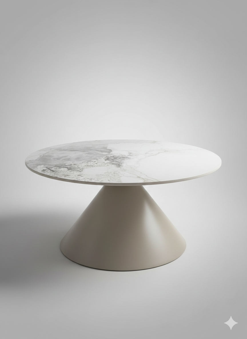 Table d'appoint moderne : alliance du marbre blanc et du métal sombre