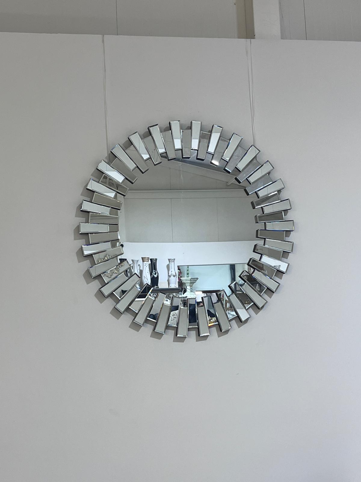 Miroir Mural Circulaire à Facettes