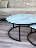 Table Gigogne 2 pcs  Verre Trempé