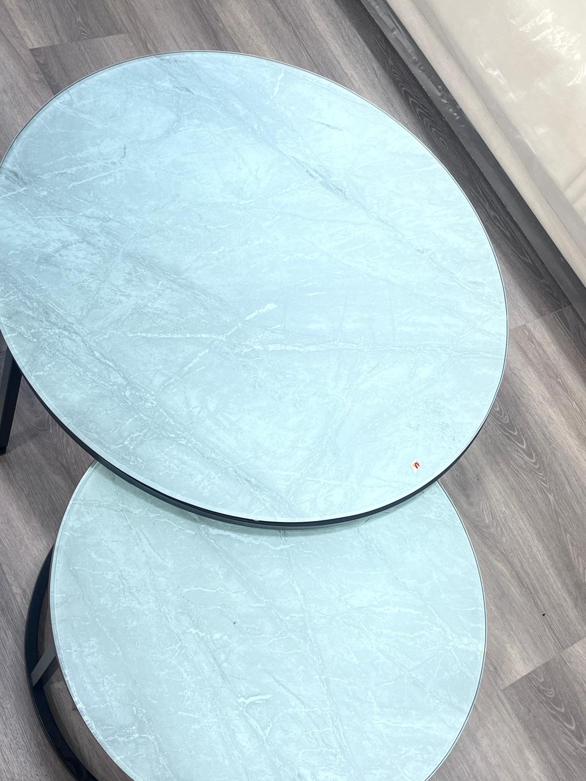 Table Gigogne 2 pcs  Verre Trempé