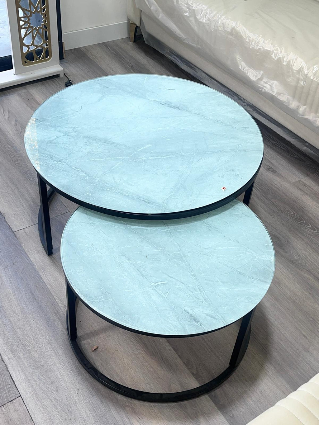 Table Gigogne 2 pcs  Verre Trempé