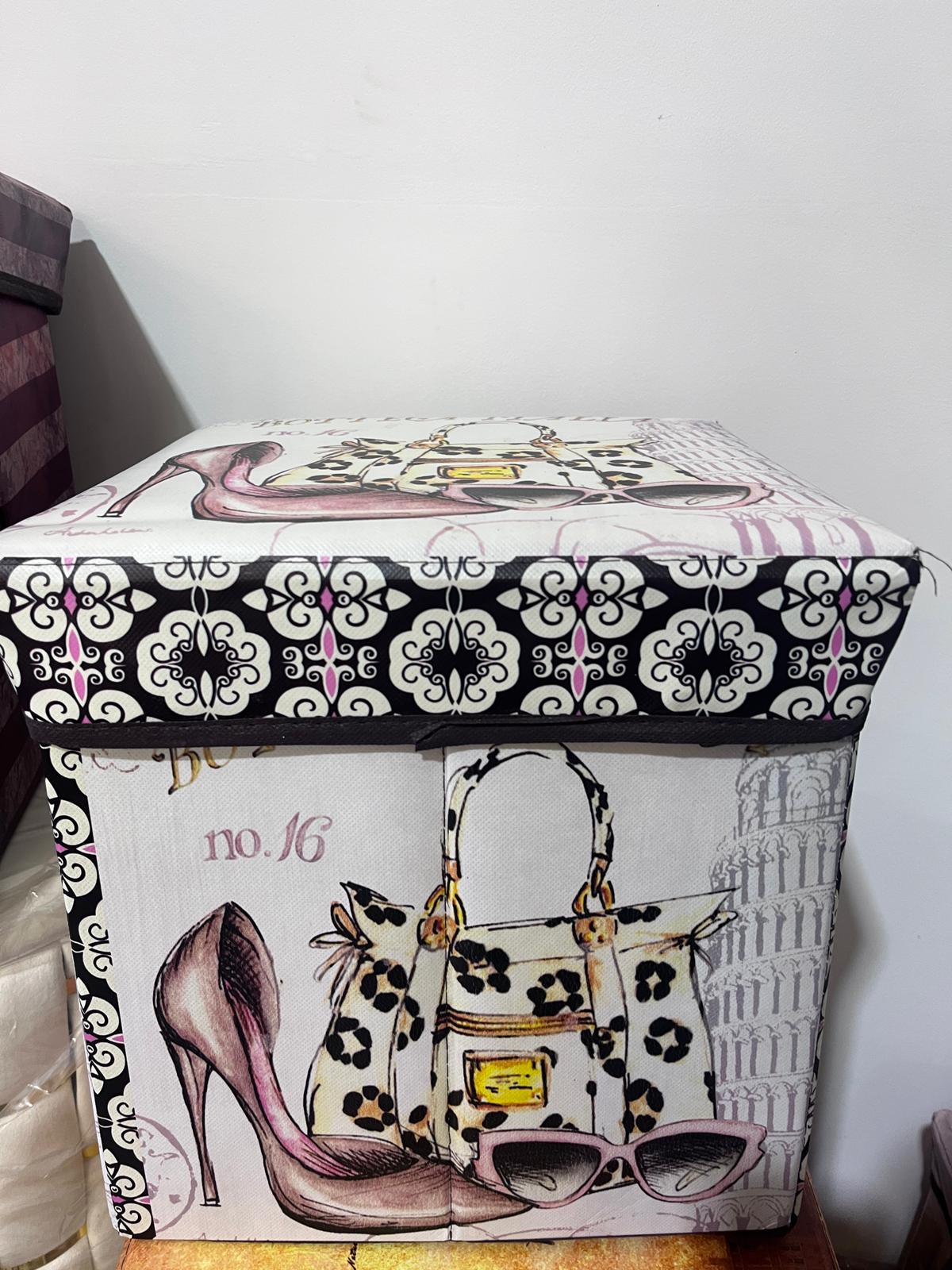 Pouf Coffre Rangement "Glamour Chic"
