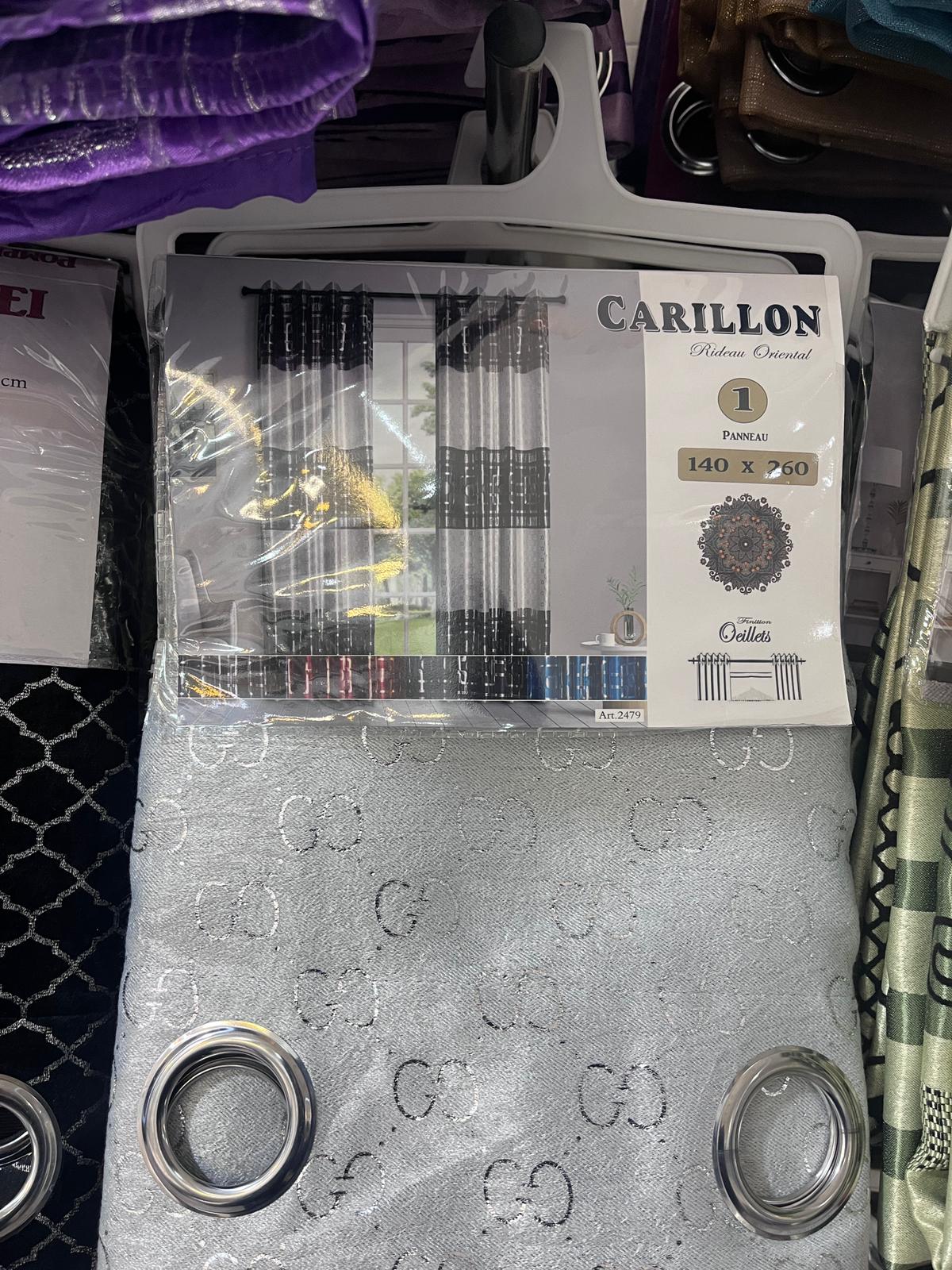 Panneau Décoratif Argent Brillant - Finition Œillets Moderne