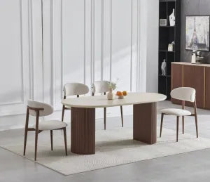 Table Calypso Noyer Travertin Céramique