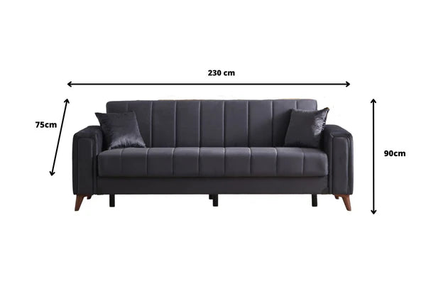 Canapé Nova Velours Gris Anthracite