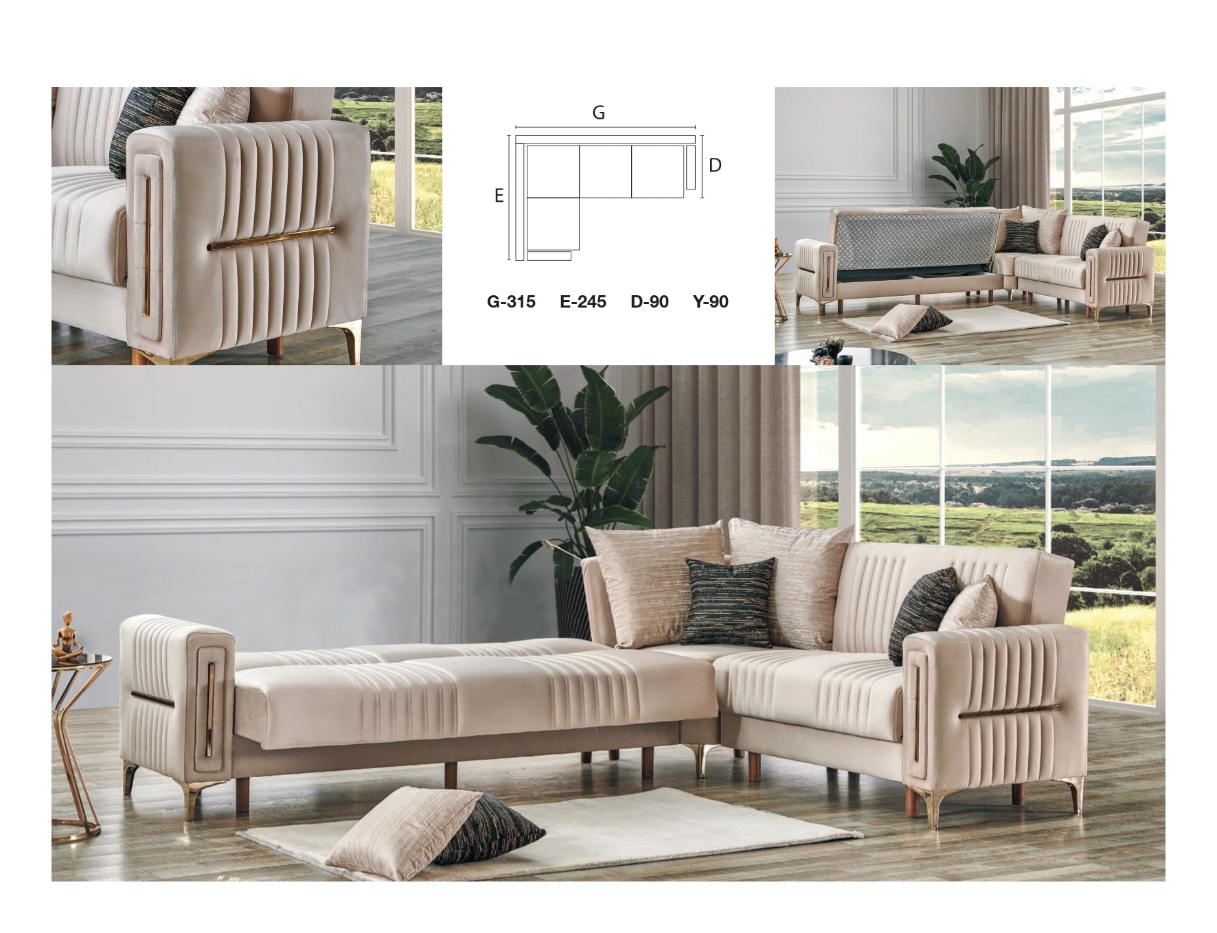 Moreno Corner Beige Clair