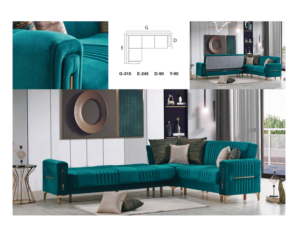 Moreno Corner Vert Émeraude